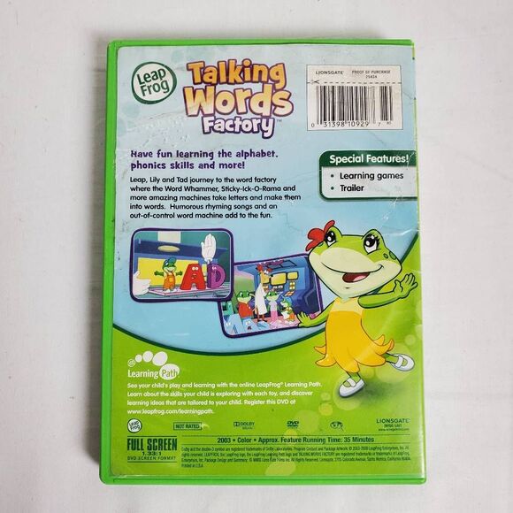 LeapFrog Talking Words Factory DVD Learn How Letters Build Words - Picture 3 of 3